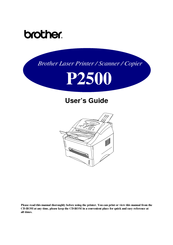 Brother P2500 User Manual