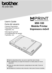 Brother MW-100 - m-PRINT B/W Direct Thermal Printer User Manual