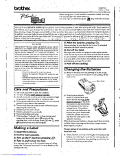 Brother PT-85 User Manual