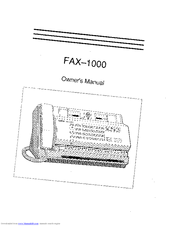 Brother FAX-1000 Owner's Manual
