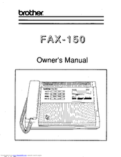 Brother FAX-150 Owner's Manual
