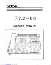 Brother FAX-60 Owner's Manual