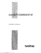 Brother IntelliFax-650M Owner's Manual