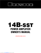Bryston C Series 14B SST Owner's Manual