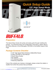 Buffalo AirStation WHR3-G54 Quick Setup Manual