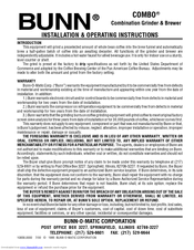Bunn COMBO BREWER Installation & Operating Instructions Manual