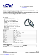 CNet CBH-M21 Specifications