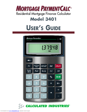 Calculated Industries Mortgage PaymentCalc 3401 User Manual