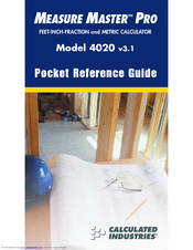 Calculated Industries Measure Master Pro 4020 Pocket Reference Manual