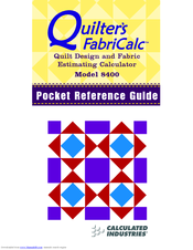 Calculated Industries Quilter's FabriCalc 8400 Pocket Reference Manual