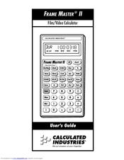 Calculated Industries Frame Master II User Manual