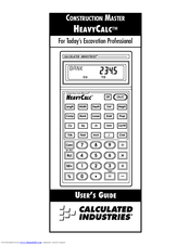 Calculated Industries Construction Master HeavyCalc User Manual