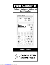 Calculated Industries Pocket Handyman IV User Manual
