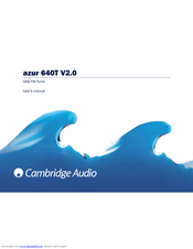 Cambridge Audio Azur 640T V2 User Manual