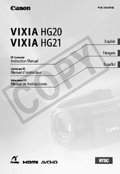 Canon Vixia Hg21 Manuals Manualslib