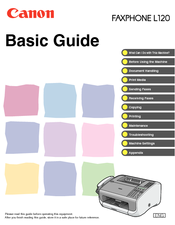 Canon FaxPhone L120 Basic Manual
