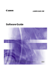 Canon LaserCLASS 310 Software Manual
