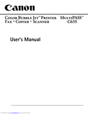 Canon MultiPASS C635 User Manual