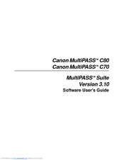 Canon MultiPASS C70 Software User's Manual