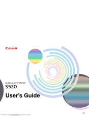 Canon S520 - S 520 Color Inkjet Printer User Manual