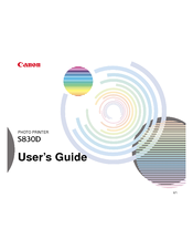 Canon S830D User Manual