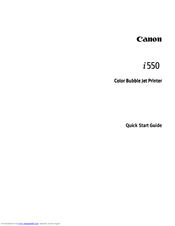 Canon Color Bubble Jet i550 Quick Start Manual