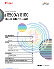 Canon I6500 - i Color Inkjet Printer Quick Start Manual