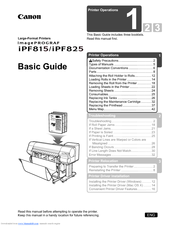 Canon imagePROGRAF iPF815 MFP M40 Basic Manual