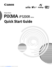 Canon iP5200R - PIXMA Color Inkjet Printer Quick Start Manual