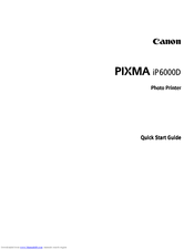 Canon PIXMA iP6000D Quick Start Manual