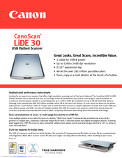 Canon CanoScan LiDE 30 Specification Sheet