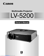 Canon LV-5200 Owner's Manual
