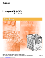 Canon ImageCLASS 2300 Basic Manual