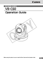 Canon VB-C60 Operation Manual