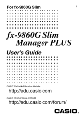 Casio FX-9860G Slim User Manual