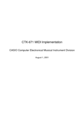 Casio CTK-671 Midi Implementation Manual