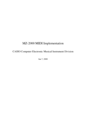 Casio MZ-2000 Midi Implementation Manual