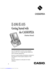 Casio E-105 - Cassiopeia - Win CE 2.11 131 MHz Getting Started Manual