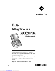 Casio Cassiopeia E-115 Getting Started Manual