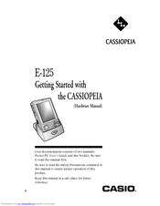 Casio Cassiopeia E-125 Getting Started Manual