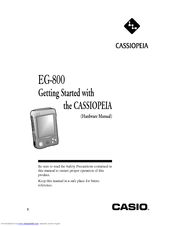 Casio Cassiopeia EG-800 Getting Started Manual