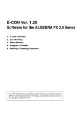 Casio E-CON 1.20 Software Manual