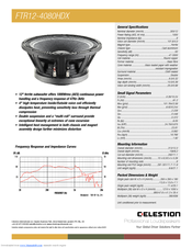 Celestion FTR HDX Range FTR12-4080HDX Specifications