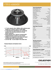 Celestion FTR HDX Range FTR15-4080HDX Specifications