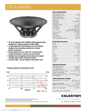 Celestion FTR HDX Range FTR18-4080HDX Specifications