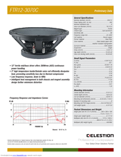 Celestion FTR Range FTR12-3070C Specifications