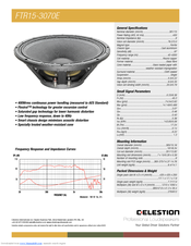 Celestion FTR Range FTR15-3070E Specifications