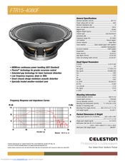 Celestion FTR Range FTR15-4080F Specifications