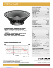 Celestion FTR Range FTR15-4080FD Specifications