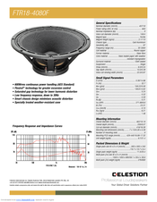 Celestion FTR Range FTR18-4080F Specifications